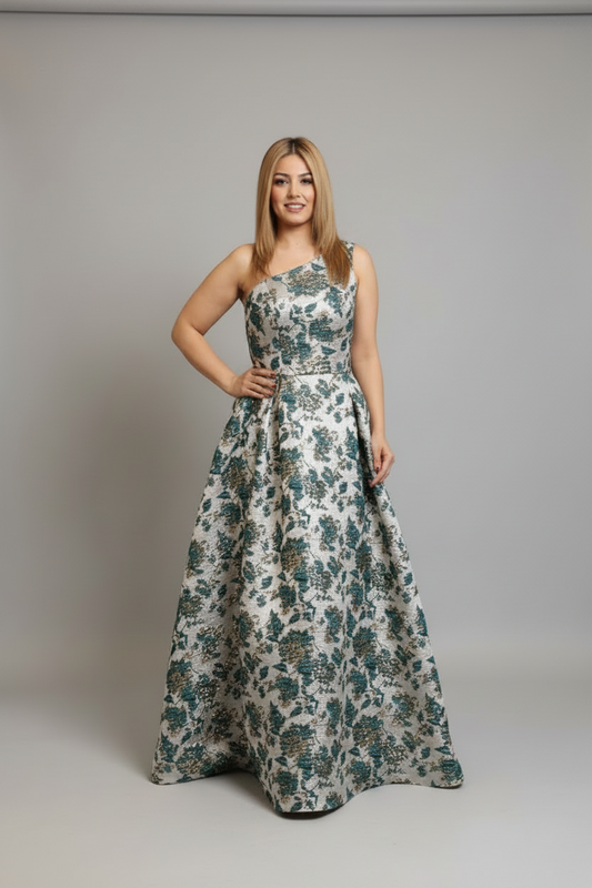 EM2253I Ruffled One-Shoulder